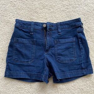 SOLD - Denim high rise shorts with pockets